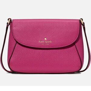New Kate Spade Monica Small Flap Crossbody bag Pebble Leather Nouveau Rose